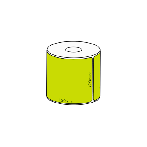 100x150mm Green Direct Thermal Permanent Label, 350 per roll, 38mm core, Perforated