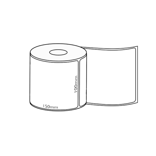 100x150mm Direct Thermal Permanent Label, 350 per roll, 38mm core, Reverse Wound