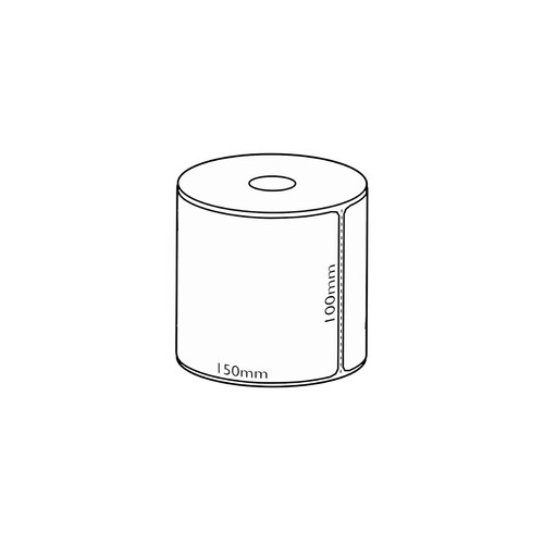 100x150mm Transfer Permanent Label, 350 per roll, 25mm core, Perforated