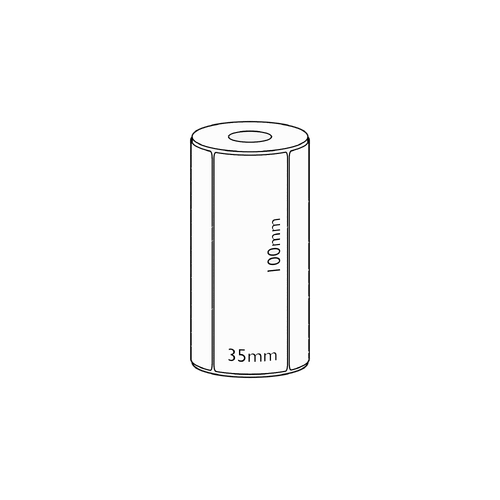 100x35mm Direct Thermal Permanent Label, 300 per roll, 19mm Core