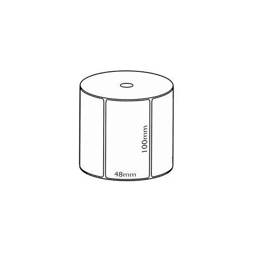 100x48mm Direct Thermal Permanent Label, 1000 per roll, 25mm core