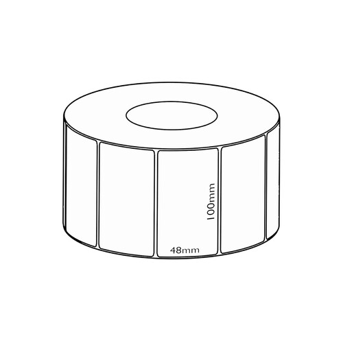 100x48mm Direct Thermal Permanent Label, 3000 per roll, 76mm core