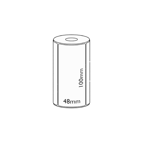 100x48mm Direct Thermal Permanent Label, 250 per roll, 19mm Core