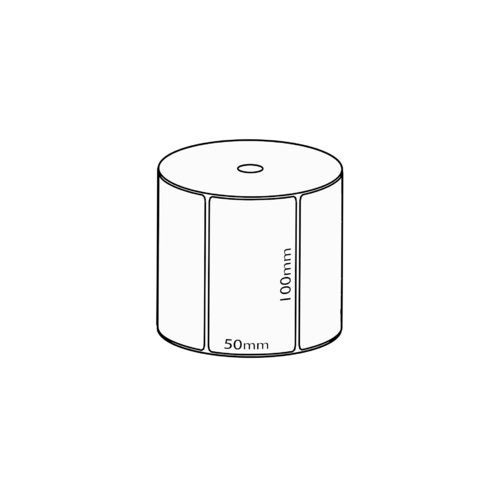 100x50mm Direct Thermal Permanent Label, 1000 per roll, 25mm core