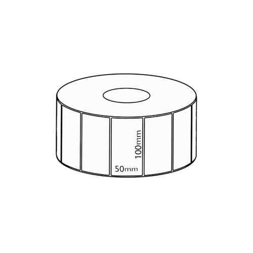 100x50mm Direct Thermal Permanent Label, 1000 per roll, 38mm core