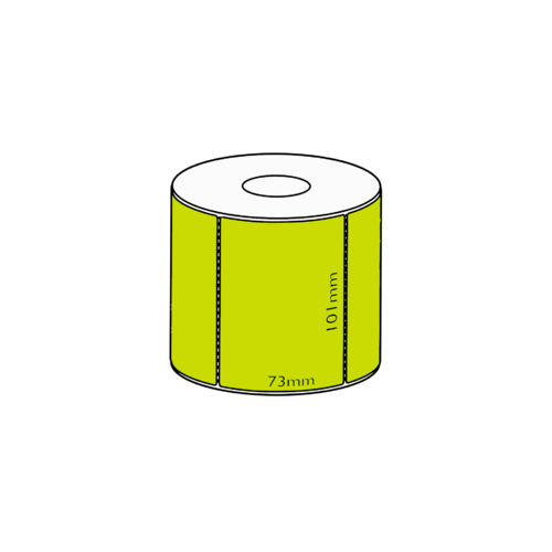 101x73mm Green Direct Thermal Permanent Label, 750 per roll, 38mm core, Perforated