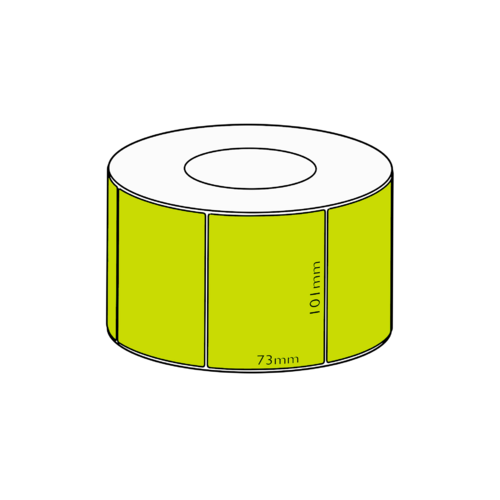 101 x 73mm Green Direct Thermal Permanent Label, 1000 per roll, 76mm core