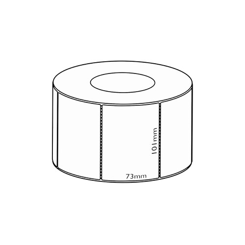 101x73mm Direct Thermal Removable Label, 1500 per roll, 76mm core, Perforated