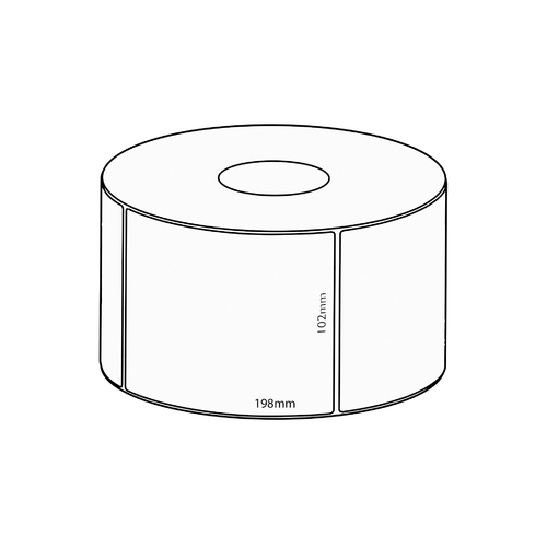 102x198mm Direct Thermal Removable Label, 750 per roll, 76mm core
