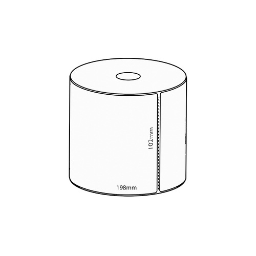 102x198mm Transfer Permanent Label, 250 per roll, 25mm core, Perforated