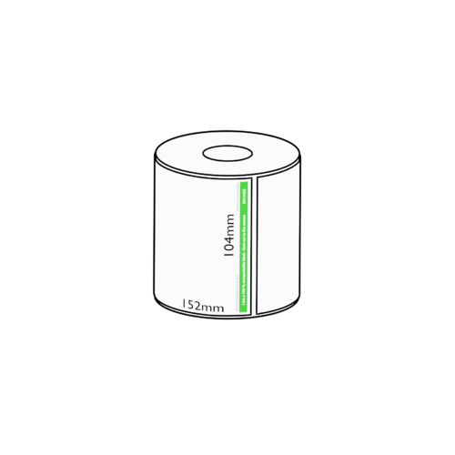 104x152mm Direct Thermal Compostable Label, 300 per roll, 38mm core