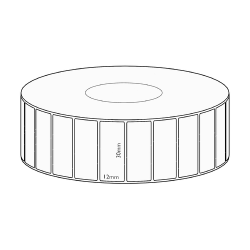30x12mm Transfer Permanent Label, 10000 per roll, 76mm core