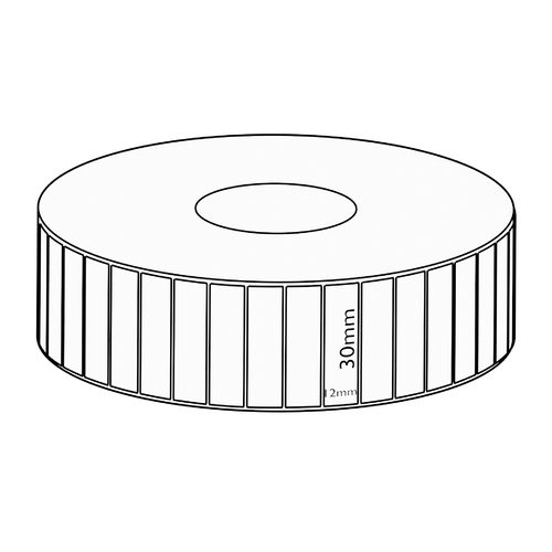 30x12mm Transfer Removable Label, 3000 per roll, 38mm core