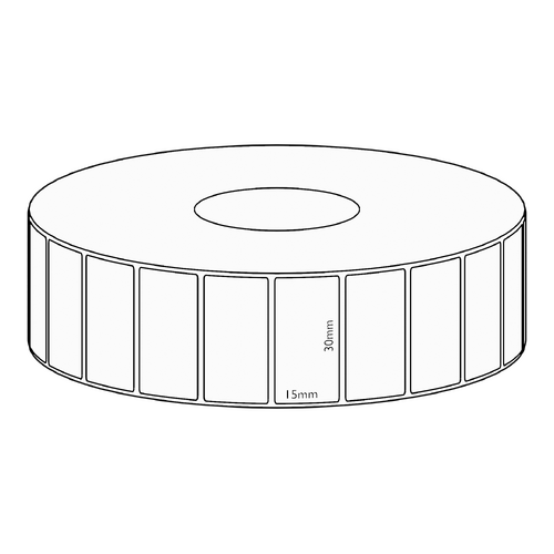30x15mm Direct Thermal Permanent Label, 8350 per roll, 76mm core