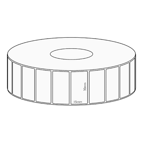 30x15mm Direct Thermal Permanent Label, 2800 per roll, 38mm core