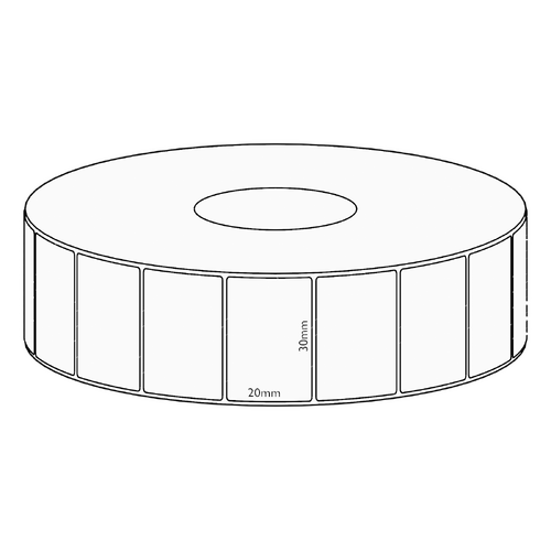 30x20mm Direct Thermal Permanent Label, 2150 per roll, 38mm core