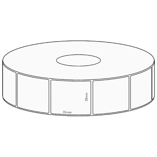 30x35mm Transfer Permanent Label, 1300 per roll, 38mm core