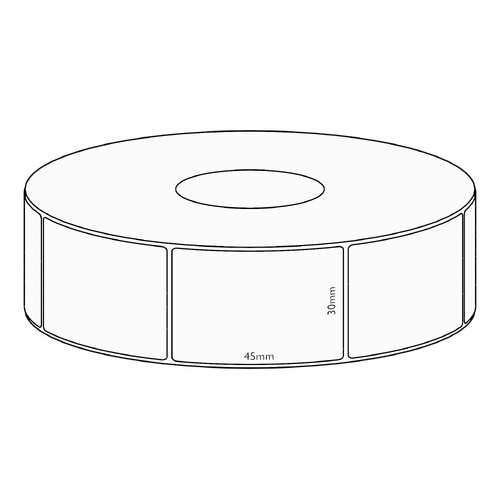 30x45mm Direct Thermal Permanent Label, 3150 per roll, 76mm core