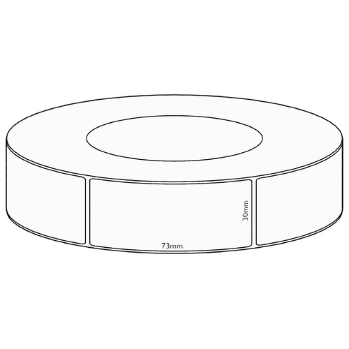30x73mm Direct Thermal Permanent Label, 1950 per roll, 76mm core