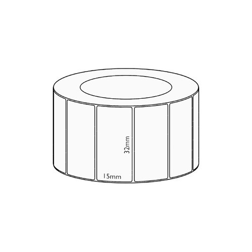 32x15mm Direct Thermal Permanent Label, 2800 per roll, 38mm core