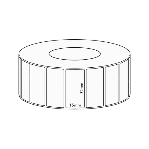 32x15mm Direct Thermal Permanent Label, 8350 per roll, 76mm core