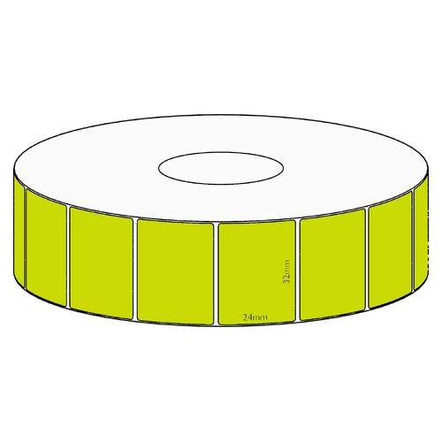32x24mm Green Direct Thermal Permanent Label, 1850 per roll, 38mm core