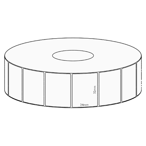 32x24mm Direct Thermal Permanent Label, 1850 per roll, 38mm core