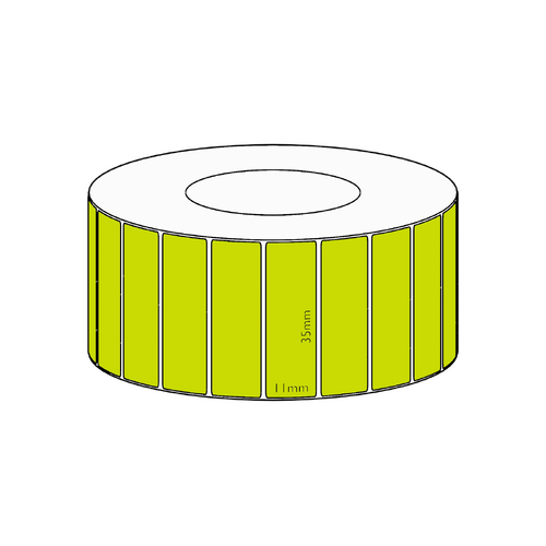 35x11mm Green Direct Thermal Permanent Label, 3550 per roll, 38mm core