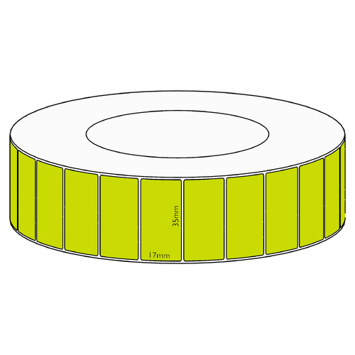 35x17mm Green Direct Thermal Permanent Label, 7500 per roll, 76mm core