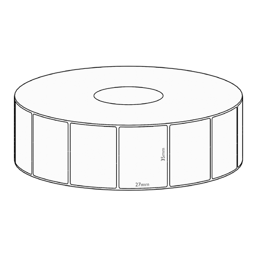 35x27mm Direct Thermal Permanent Label, 5000 per roll, 76mm core