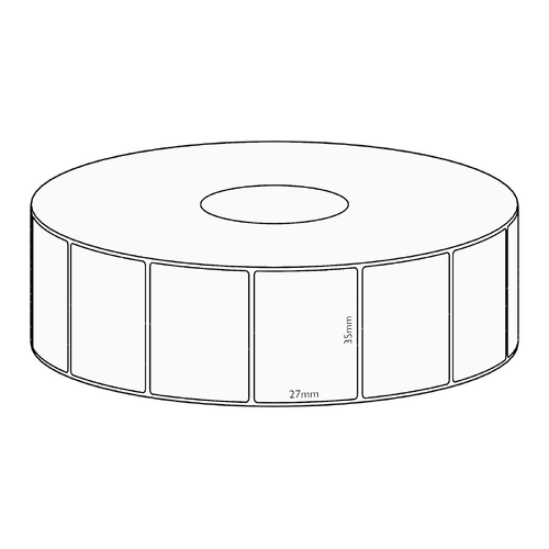35x27mm Direct Thermal Permanent Label, 1650 per roll, 38mm core