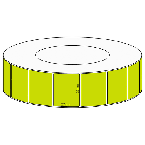 35x27mm Green Direct Thermal Permanent Label, 5000 per roll, 76mm core