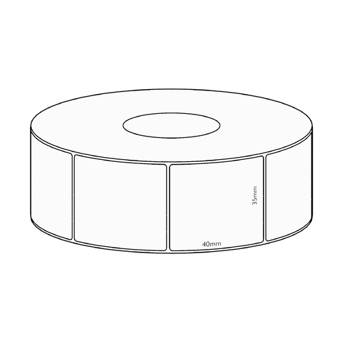 35x40mm Direct Thermal Permanent Label, 3500 per roll, 76mm core