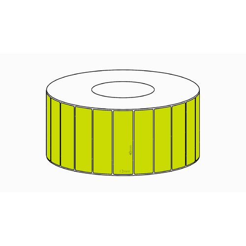 40x12mm Green Direct Thermal Permanent Label, 10000 per roll, 76mm core