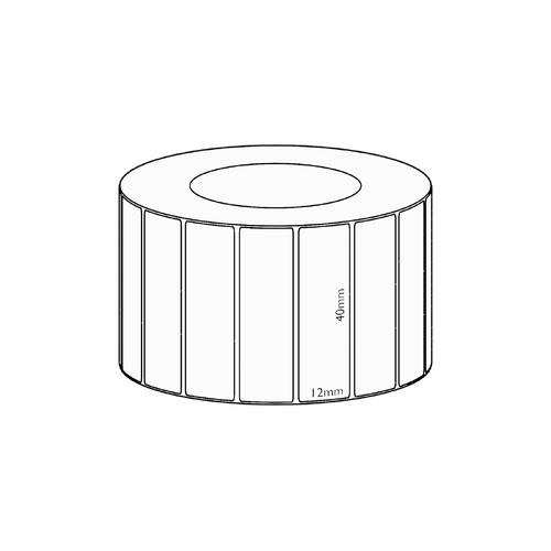 40x12mm Transfer Permanent Label, 3350 per roll, 38mm core