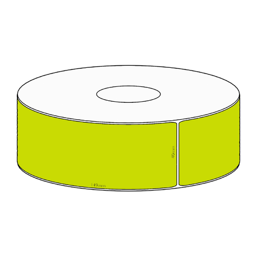 40x149mm Green Direct Thermal Permanent Label, 350 per roll, 38mm core