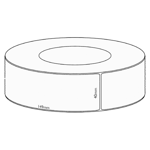 40x149mm Direct Thermal Permanent Label, 1000 per roll, 76mm core