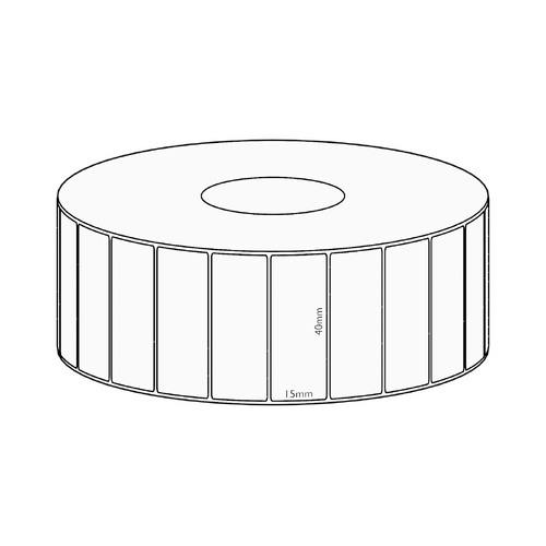 40x15mm Direct Thermal Permanent Label, 2800 per roll, 38mm core