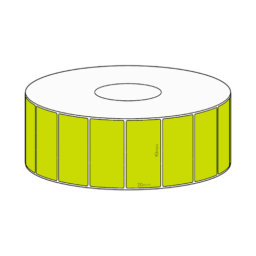 40x20mm Green Direct Thermal Permanent Label, 2150 per roll, 38mm core