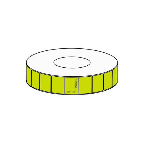40x28mm Green Direct Thermal Permanent Label, 4850 per roll, 76mm core