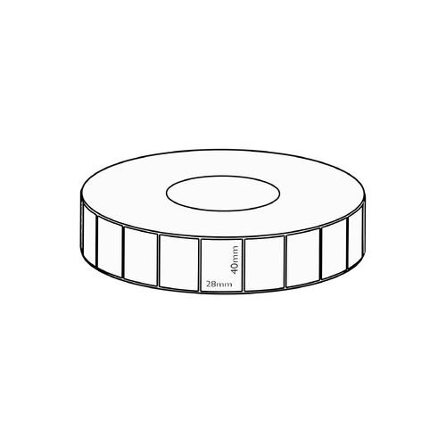 40x28mm Direct Thermal Permanent Label, 4850 per roll, 76mm core