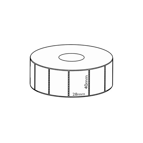 40x28mm Direct Thermal Removable Label, 2000 per roll, 38mm core, Perforated