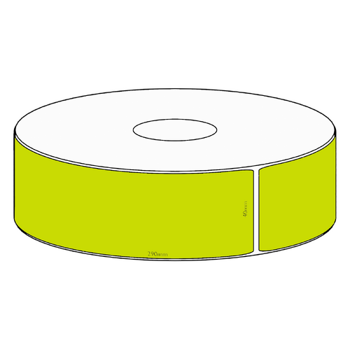 40x290mm Green Direct Thermal Permanent Label, 150 per roll, 38mm core
