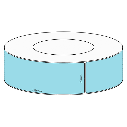 40x290mm Blue Direct Thermal Permanent Label, 500 per roll, 76mm core