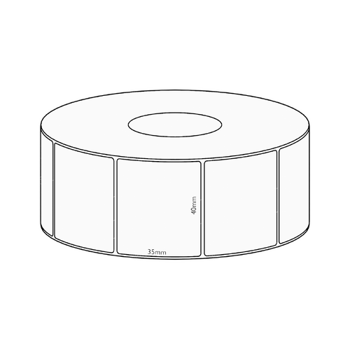 40x35mm Direct Thermal Permanent Label, 1300 per roll, 38mm core