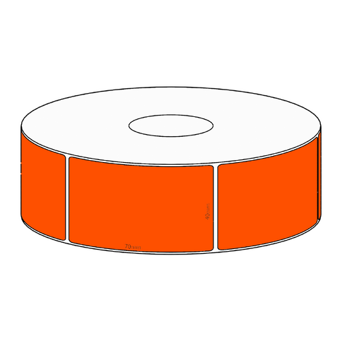 40x70mm Orange Direct Thermal Permanent Label, 700 per roll, 38mm core