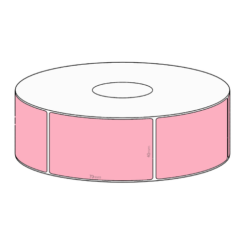 40x70mm Pink Direct Thermal Permanent Label, 700 per roll, 38mm core