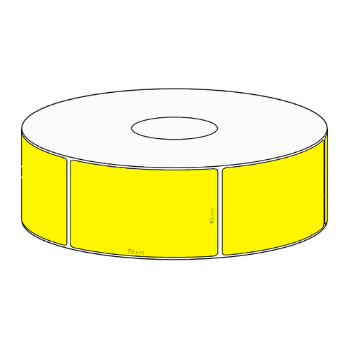 40x70mm Yellow Direct Thermal Permanent Label, 700 per roll, 38mm core