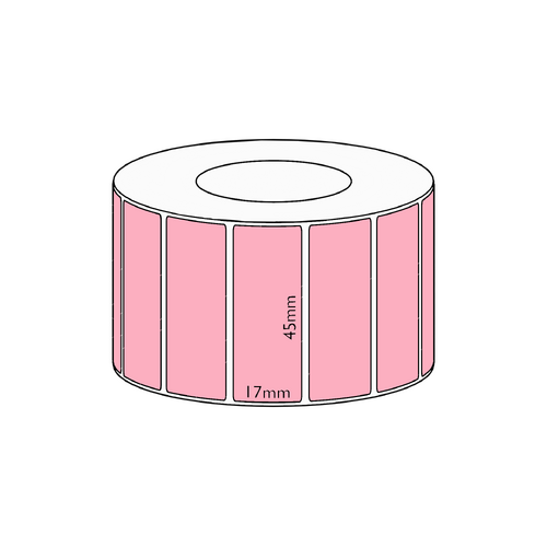 45x17mm Pink Direct Thermal Permanent Label, 7500 per roll, 76mm core