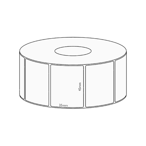 45x35mm Direct Thermal Permanent Label, 1300 per roll, 38mm core